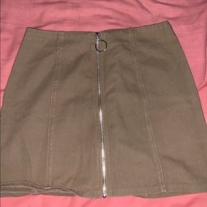 Brown zip up skirt